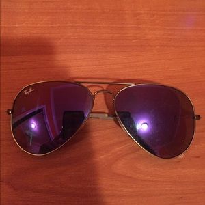 Metallic purple authentic ray ban